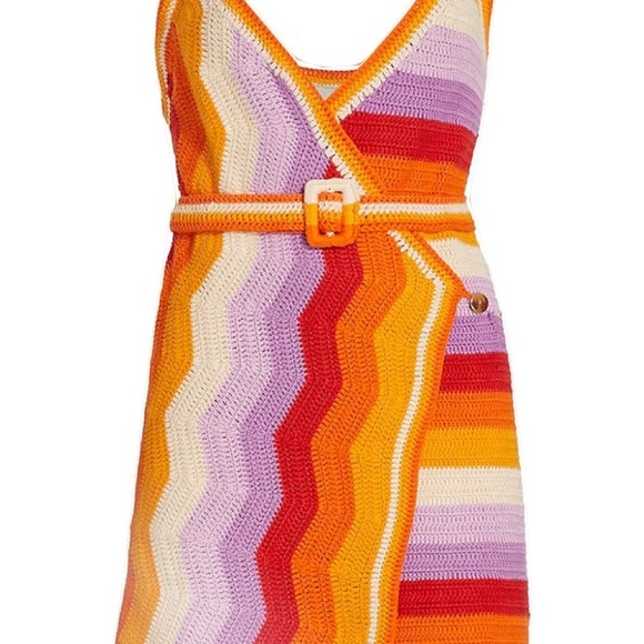 FARM Rio | Dresses | Farm Rio Multi Stripes Crochet Dress | Poshmark